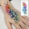 1 Sheet Colorful 3D Rose Flower Butterfly Temporary Tattoos For Women Adults Hand Foot, Waterproof Realistic Fake Tattoo Sticker