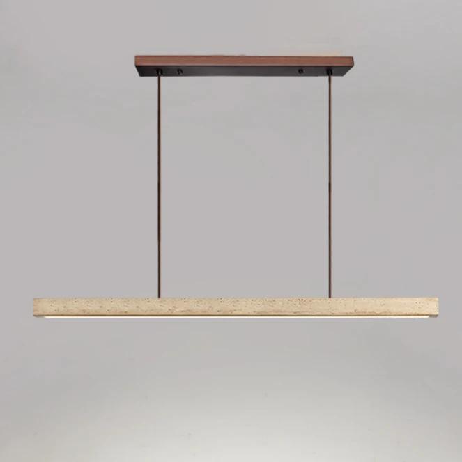 Подвесной светильник из камня с длинной полосой, однолинейный светильник для ресторана, гостиной, офиса, кабинета, стола, светильника из дерева