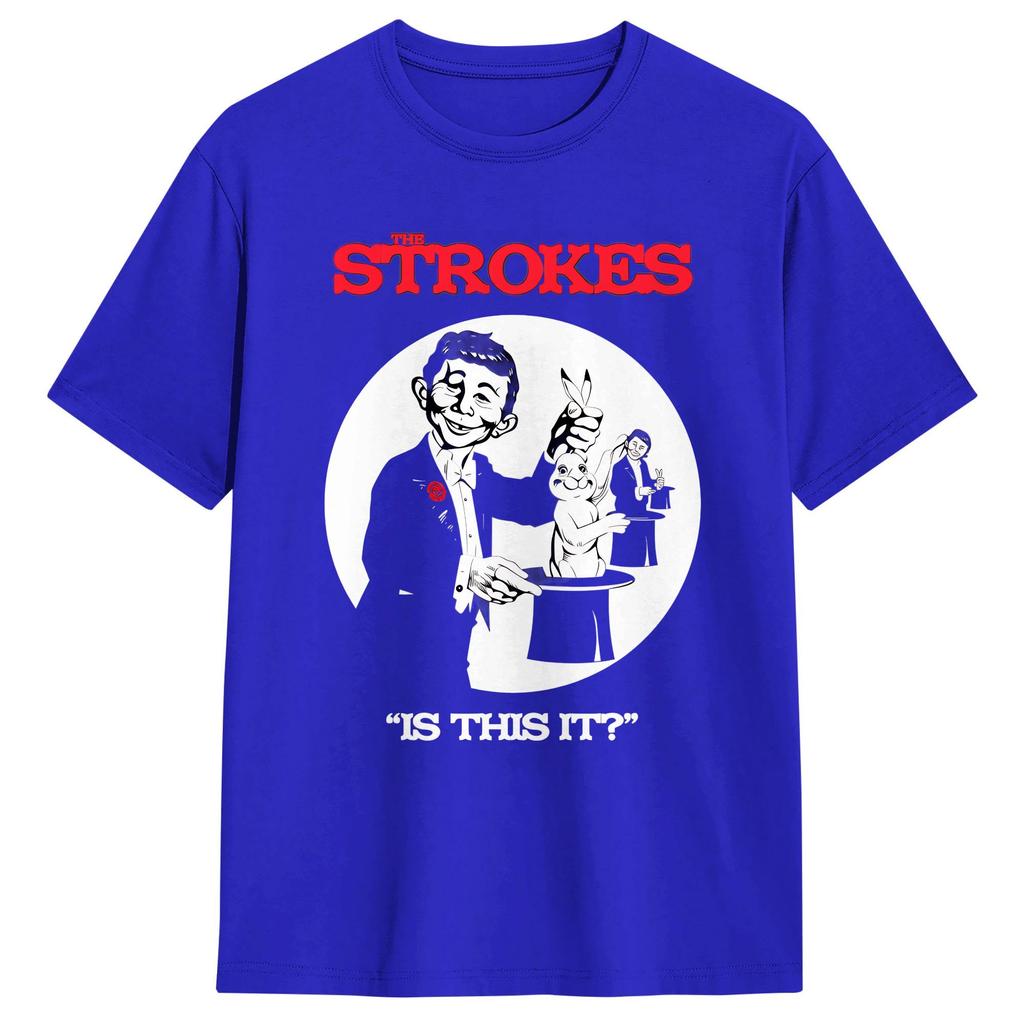 The Strokes Band TShirt Beach Pure Cotton T Shirts For Male Hip Hop Printed Tshirt Short Sleeves Y2K Basic Top Tees