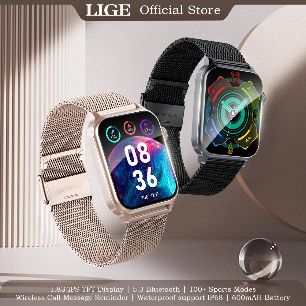LIGE 2025 Смарт-часы IPS HD экран 600 мАч большая батарея Смарт-часы Bluetooth вызов IP68 водонепроницаемый монитор сердечного ритма спортивный фитнес-трекер