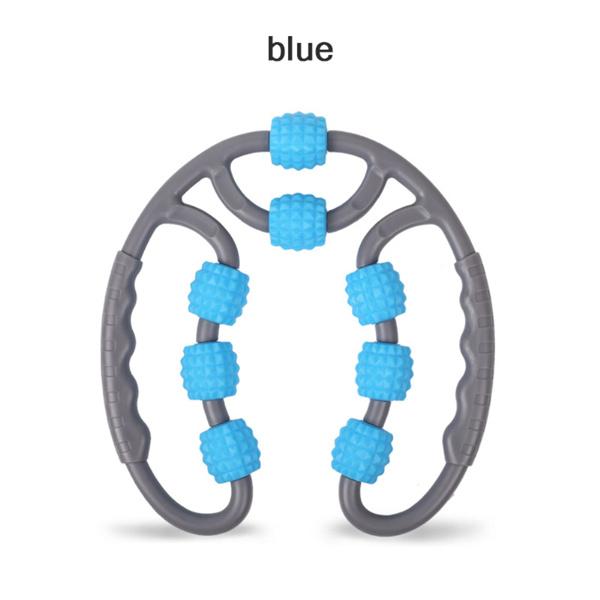 U Shape Trigger Point Massage Roller For Arm Leg Neck Muscle Tissue For Gym Yoga Pilates Sports 8 Wheel