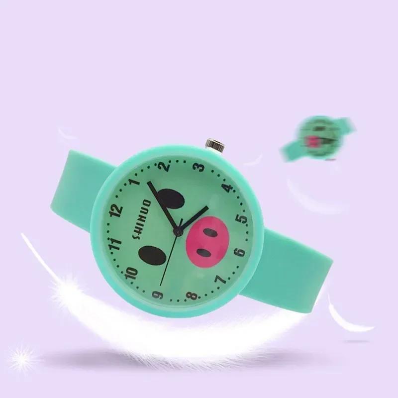 Children's Student Watch Pig Cartoon Toy Cute Soft Silicone Strap Quartz Watches for Boys Girls Birthday Gift relogio relojes