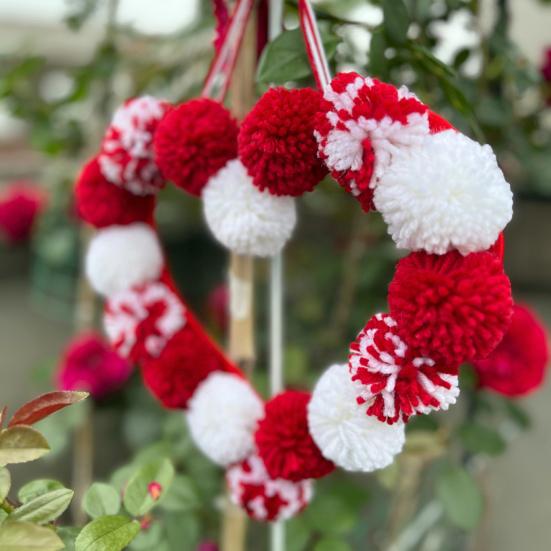 Венок ко Дню святого Валентина, плюшевое помпоновое сердечко, украшение для входной двери, романтическое пушистое любовное сердечко, украшение для свадебного домашнего декора