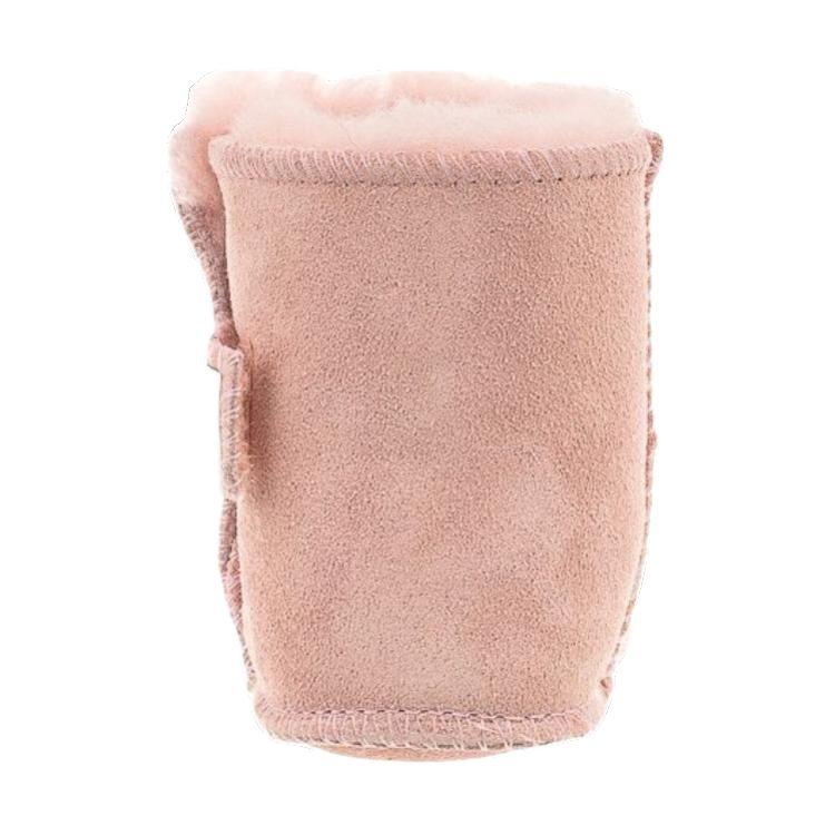 UGG Кожаные ботинки для детей с логотипом, низкие, розовые, Детские ботинки 5202-BPNK
