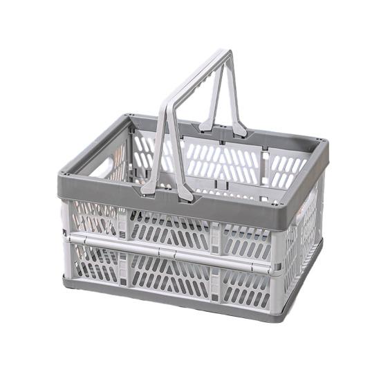 Складной ящик для хранения Пластиковая складная корзина для хранения Большая вместимость Штабелируемый ящик с ручками для офиса Спальни Кухни Игровой комнаты