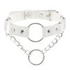 DIEZI Harajuku White PU Leather Torques Choker Necklace For Women Men Vintage Gothic Hip Hope Adjusted Collar Necklace Jewelry