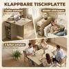 Foldable Dining Table For 2 4 People Rolling Table With Open Compartment And Drawer Ideal For Small Spaces Natural