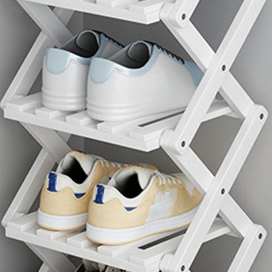Складная полка для хранения обуви из бамбука, прочная, несущая, переносная, отдельно стоящая полка для обуви в прихожей