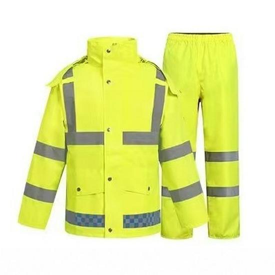 Комплект дождевика и брюк из ткани Оксфорд 300D с ПУ-покрытием и светоотражающими элементами - Водонепроницаемый и сверхпрочный для использования на открытом воздухе