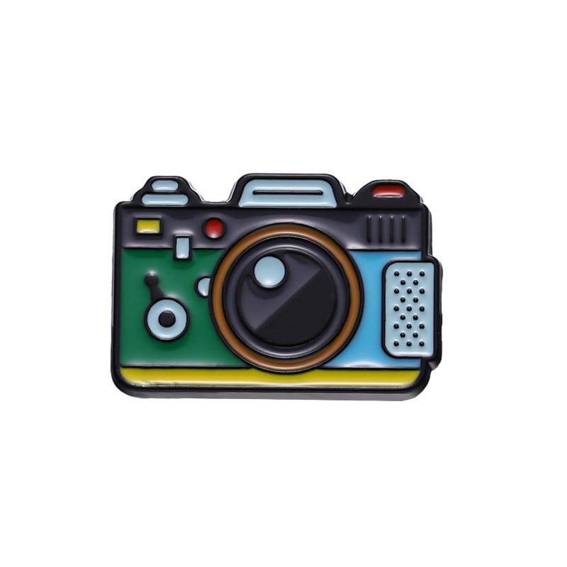 Cartoon Machine Metal Brooch Car Sewing Machine Phone Music CD Typewriter Camera Ruler Storage Card Badge Punk Pins Jewelry Gift