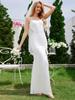 Ever-Pretty Women's Sweetheart Neckline Sheer Lace Waist Fishtail High Slit Sleeveless Wedding Dress