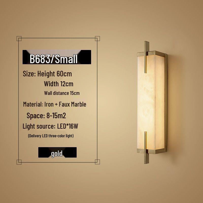 Contemporary Chinese Wall Lamp: Faux Marble Bedside & Staircase Light