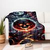"Halloween Horror: Fiery Skull Pathway Wall Art"Blanket Flannel Throw Blanket for Sofa, Bed, Travel, Camping, Office