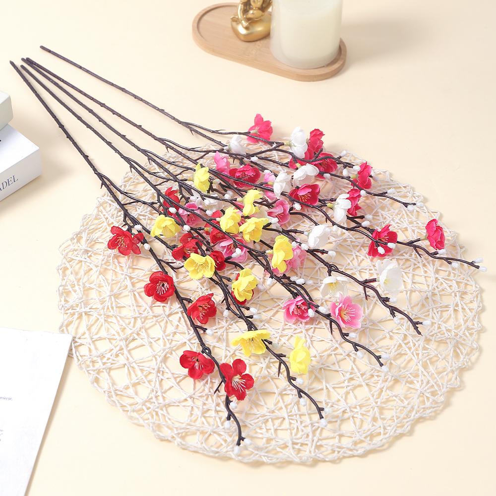 1/2 шт. Букет искусственных цветов Цветок сливы 53 см Искусственные цветы для домашнего декора Садовое свадебное украшение Аксессуары для настольной вазы