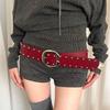 Gothic Wide Women's Belt Designer Dress Jeans Belt Vintage Rivet Waist Belt  Streetwear