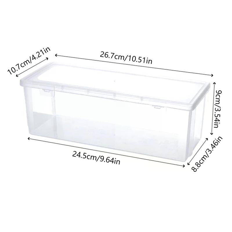 2PCS 1/2Pcs Nail 1/2 For Manicure Salon Art Rectangle Transparent Storage Box Rhinestone Brush Pen Buffer Grinding Files