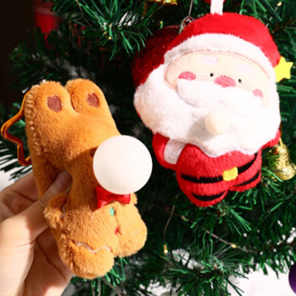 Cartoon Christmas Key Ring Rabbit Plush Snowman Keychain Bag Charm Santa Claus Pendant Girls