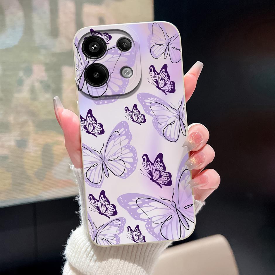 Чехол Для Redmi Note13 13Pro 13 Pro+ Масляная Живопись Цветок Защита от Падения Минималистичный Защитный Для Xiaomi Redmi Note 13 Pro Plus Funda