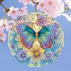Moonlit Butterfly Floral Metal Wind Spinner 3D Mandala Design for Outdoor Garden Yard Decor No Electricity Thanksgiving Christmas Gift