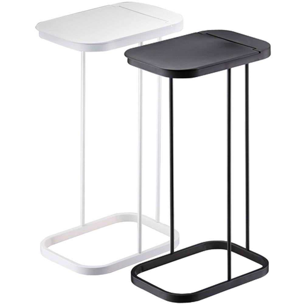 Набор из 2 мусорных баков YAMAZAKI, держатель для мусорных мешков с разделителем крышки, тонкий кухонный Luce, белый, черный 7552 7553