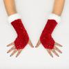 Sequin Hook Finger Exposed Gloves Thickened Warm Performance Gloves  Christmas Party