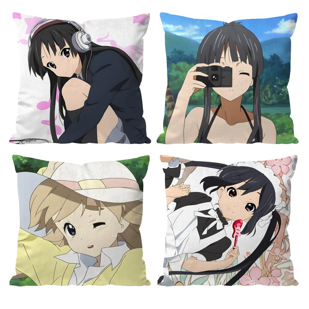 Милый Аниме K-K-ON Классический Чехол на Подушку с Принтом Наволочка для Гостиной Диванной Подушки и Декора Спальни
