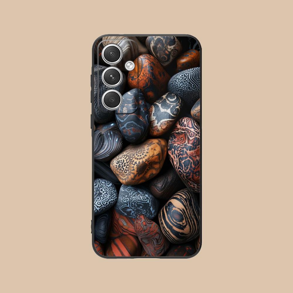 Эстетичный Чехол для Телефона с Камушками для Samsung Galaxy S26 S25 S24 S23 S22 S21 S20 Note20 Plus FE Ultra Цветной Чехол для Мобильных Телефонов