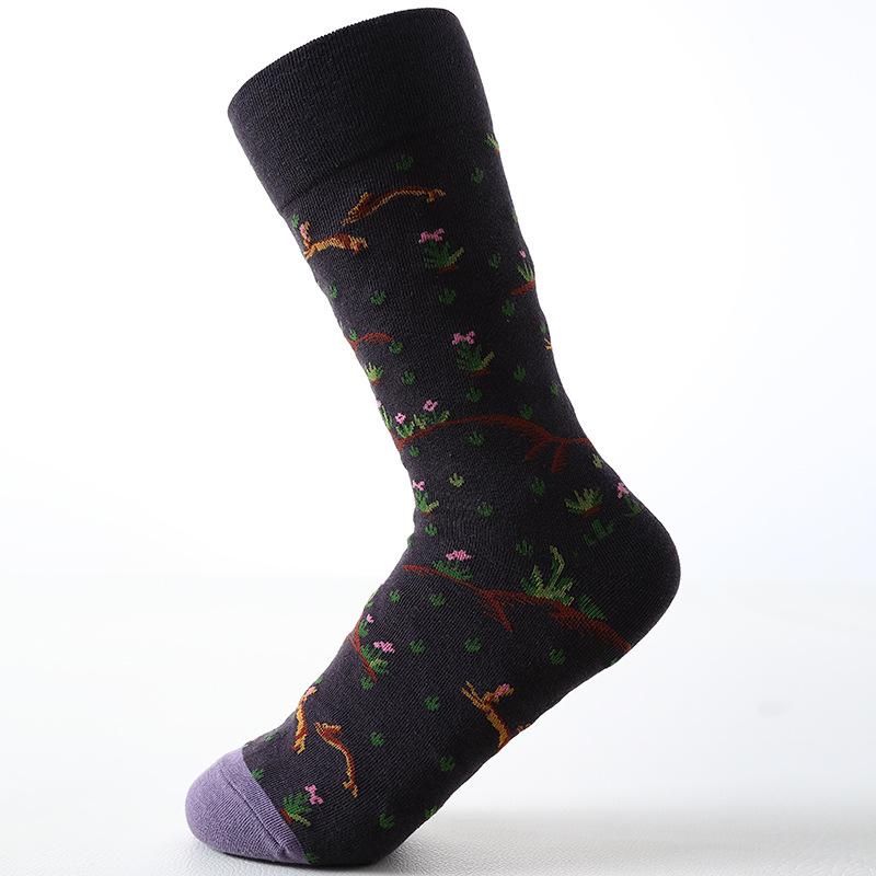 Хлопок гребенной пряжи новый ретро маяк японские носки приливные мужские и женские вышитые носки средней длины