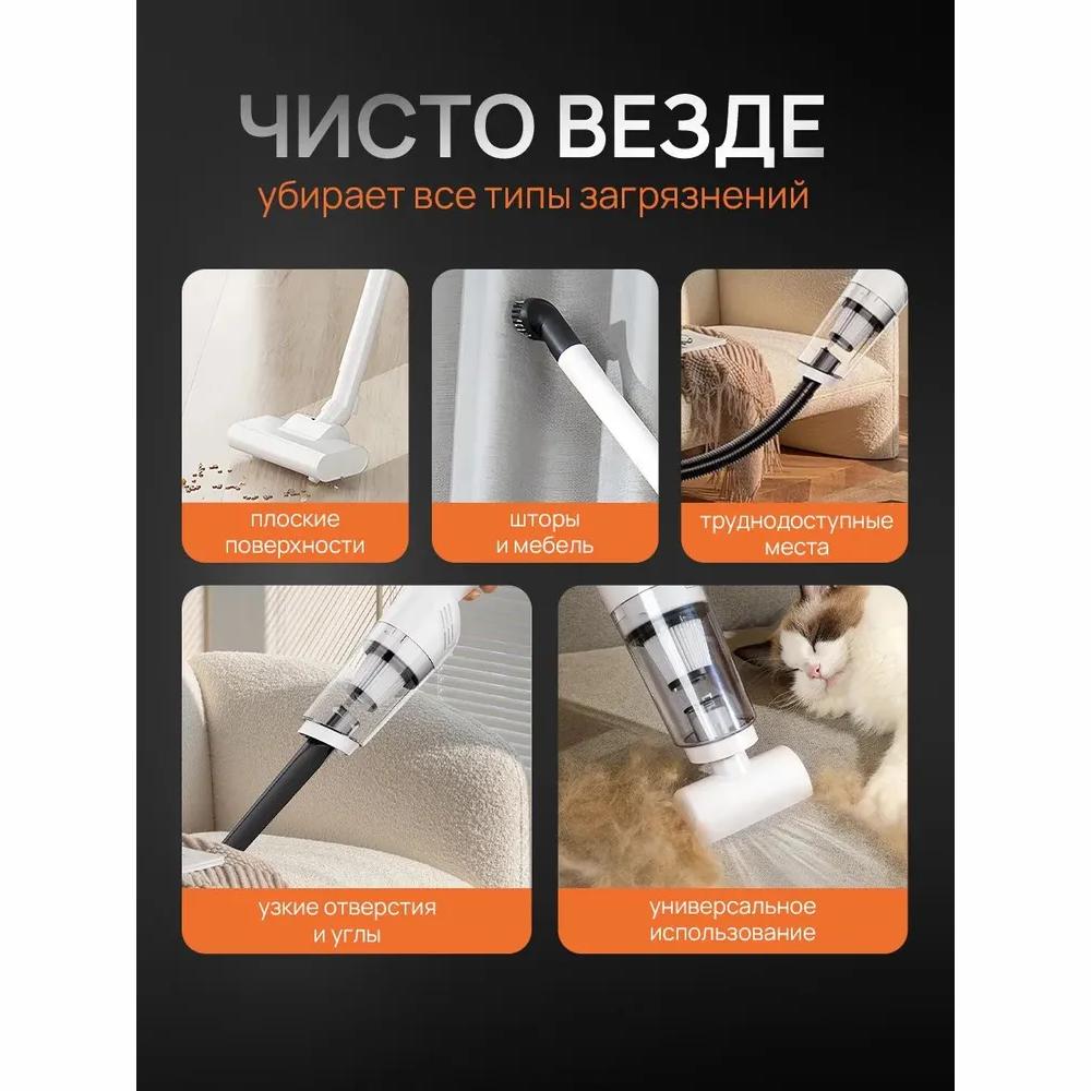 Пылесос для дома вертикальный беспроводной 2 в 1