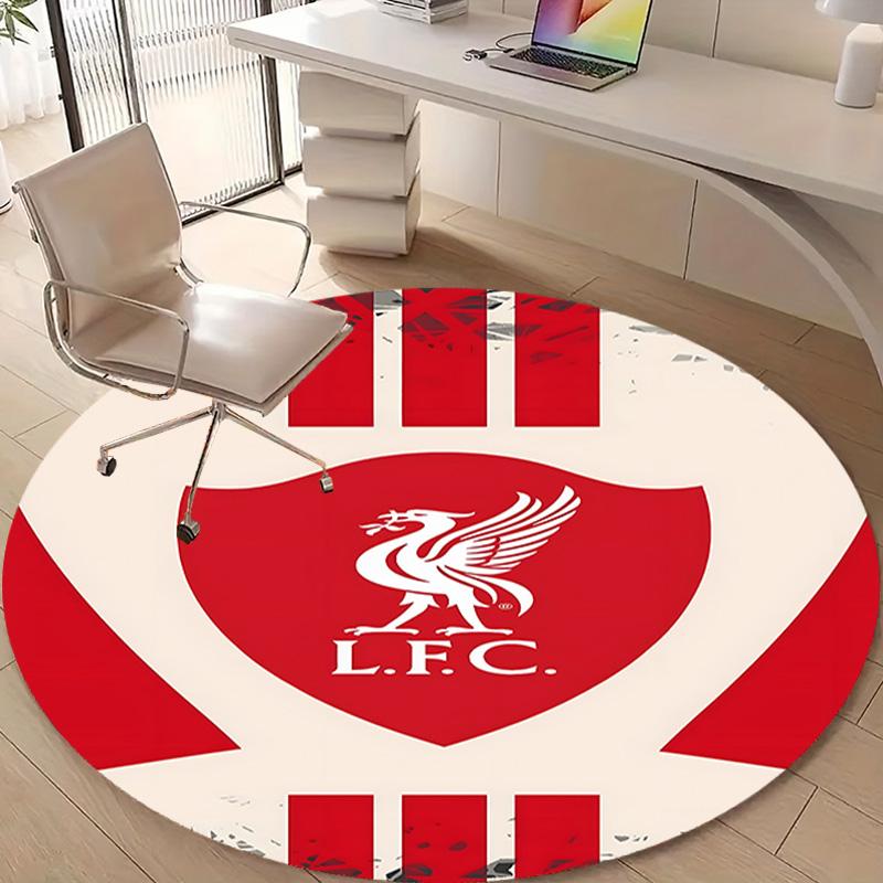 1pc L-Liverpool Print Round Carpet Chair Round Carpet Suitable for Bedroom Living Room Home Decorative Carpet