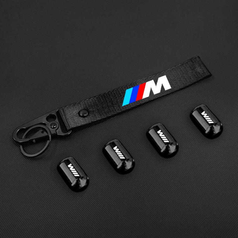 Tire Valve Stems Cap Car Keychain Wheel Air Valve Cover For BMW M Performance F20 F40 F22 F30 E90 F32 F06 F07 F46 E60 M5 Sticker GWJDH1