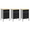 Workbench with Drawers 8 pcs Black Engineered Wood and Steel