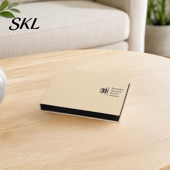 Anti-fouling Photo Album Scrapbook, Horizontal Loose-Leaf with Waterproof Thickened Film Pages, Coil Binding Flat-Lay Design Refillable for