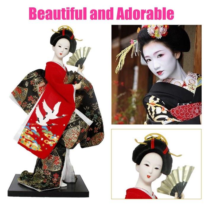 NOELAMOUR Japanese Dancer Doll - Geisha - 30cm Red