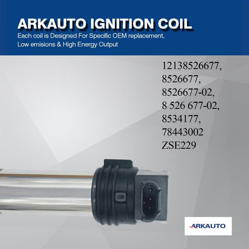 ARKAUTO Ignition Coil Pack 12138526677 8526677-02 For BMW R1200GSW K50 R1200GSW ADV K51 R1200RTW K52 R1200R 15 K53 R1200RS K54