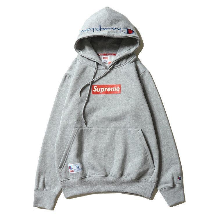 Худи Новый Supreme Классический Логотип-Коробка Свитшот Champion Вышитый Свитшот