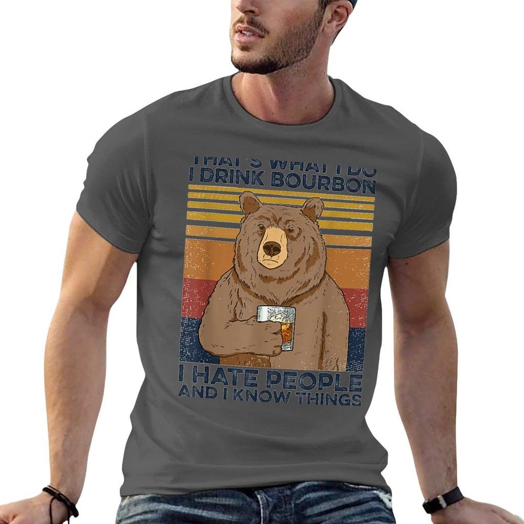 Thats What I Do I Drink Bourbon Tshirt Large Size Casual Short Sleeve Top