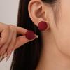 Серьги-иглы Ankola в стиле ретро с красным сердцем и цветком, геометрические, серебряные - простой, высококачественный аксессуар для женщин на осень/зиму