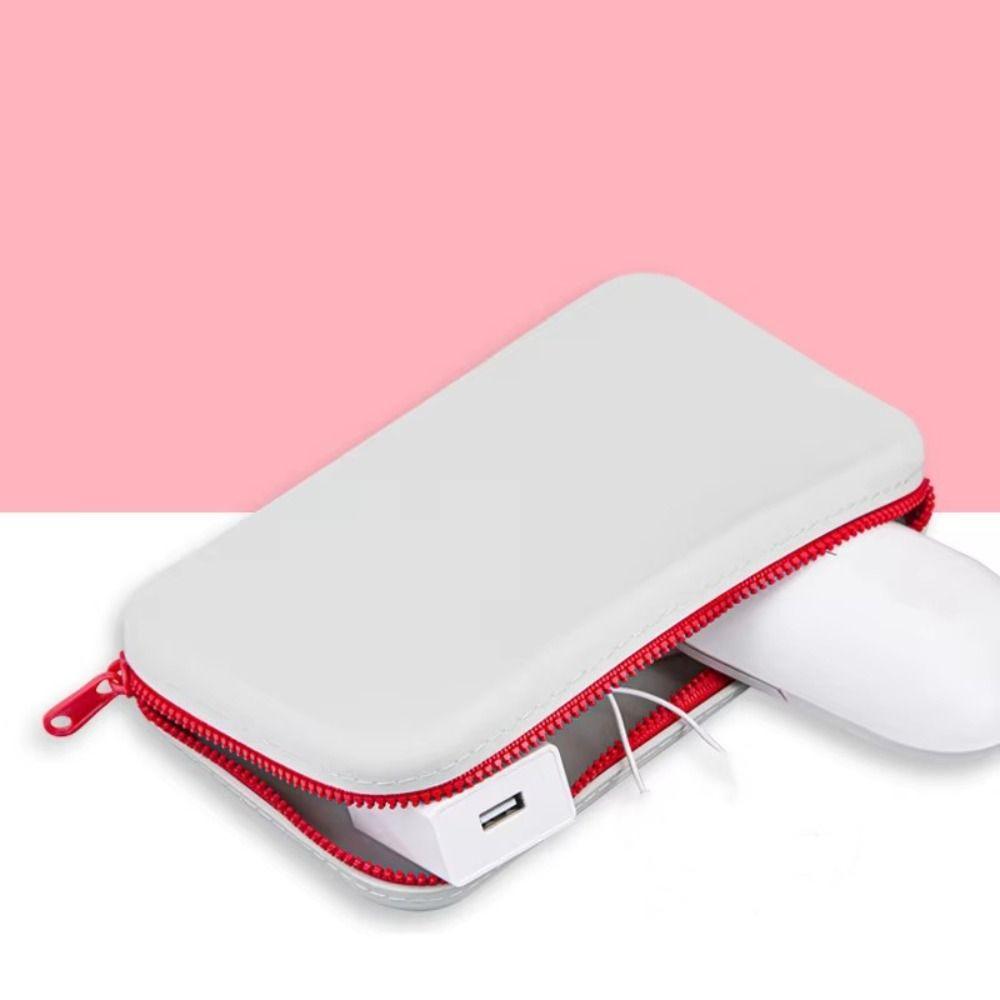 Small Square Travel Passport Bag Waterproof Data Cable Coin Purse Silicone Cosmetic Bag Handbag
