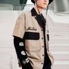New Era × Коллаборация Dickies Рубашка с принтом в виде букв Однобортная Рабочая с коротким рукавом Унисекс рубашки Коричневый 13057091