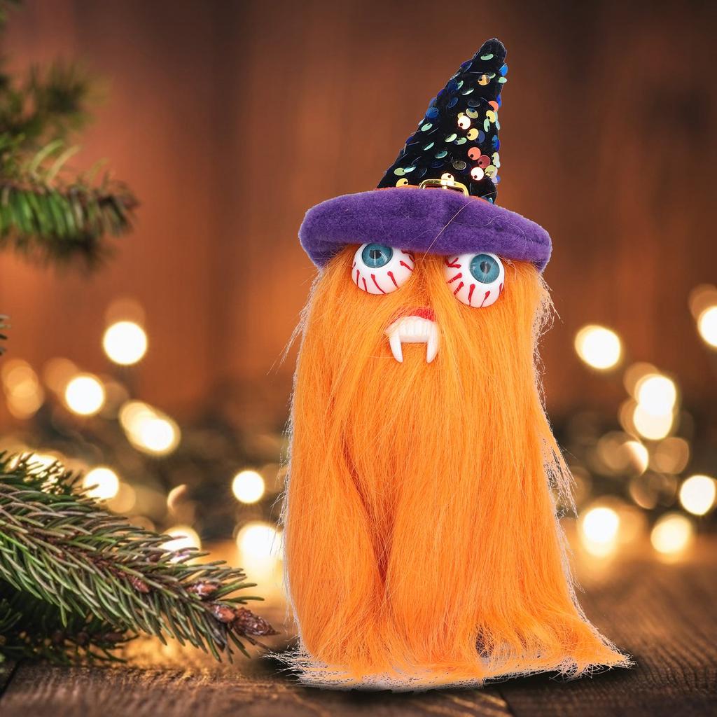 Куклы на Хэллоуин, украшение на Хэллоуин, плюшевый гном с ведьминой шляпой и зубом вампира для декора на Хэллоуин