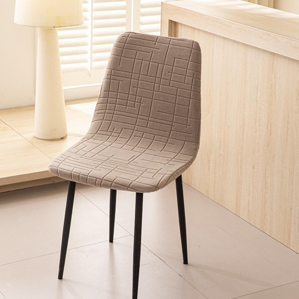 Stretchy Fabric Dining Chair Cover Geometric Texture Seat Case Seat Back Cover Office Chair