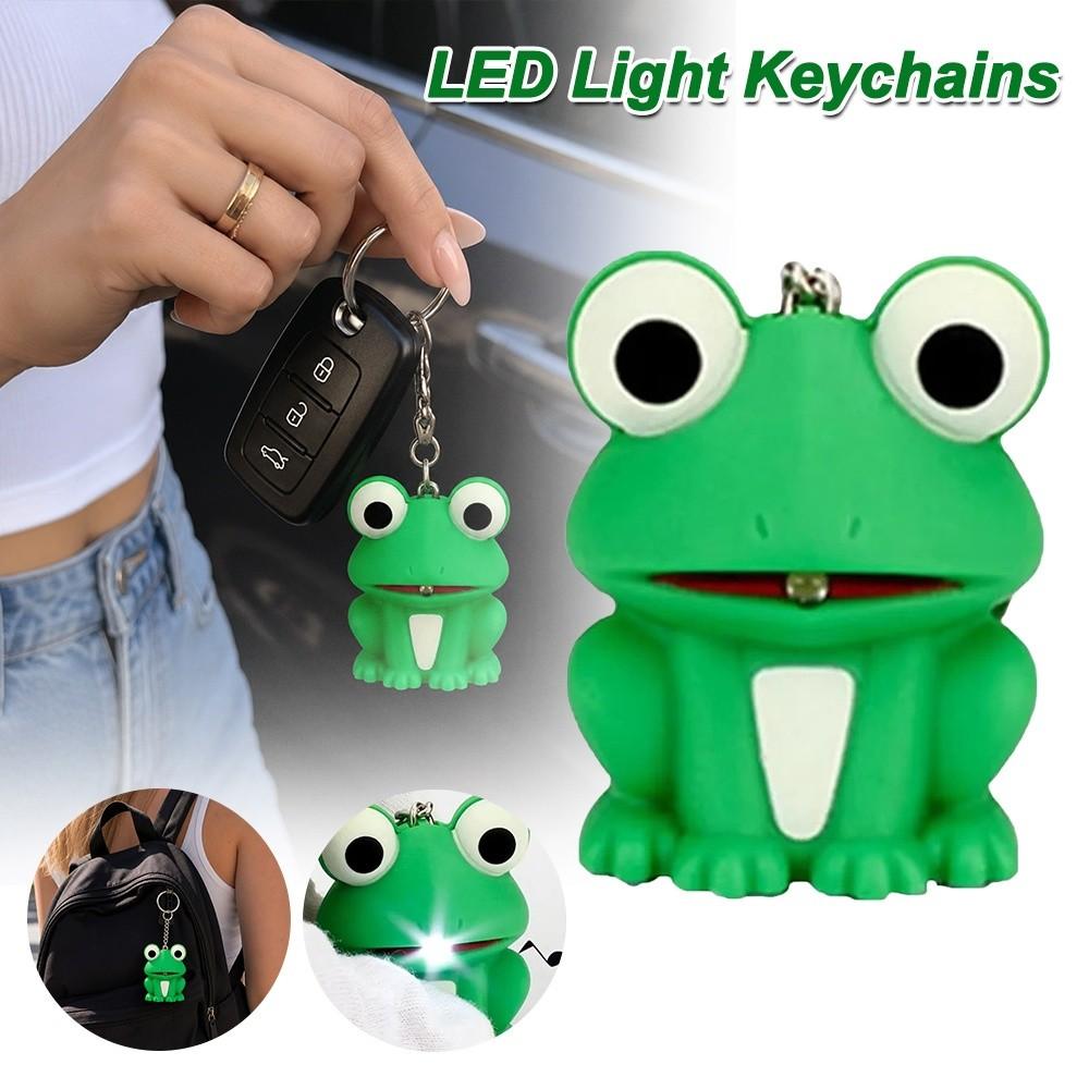 Sound Key Frog Keychain Metal Rings Cartoon Keychain New Animal Keyring Bag Decoration
