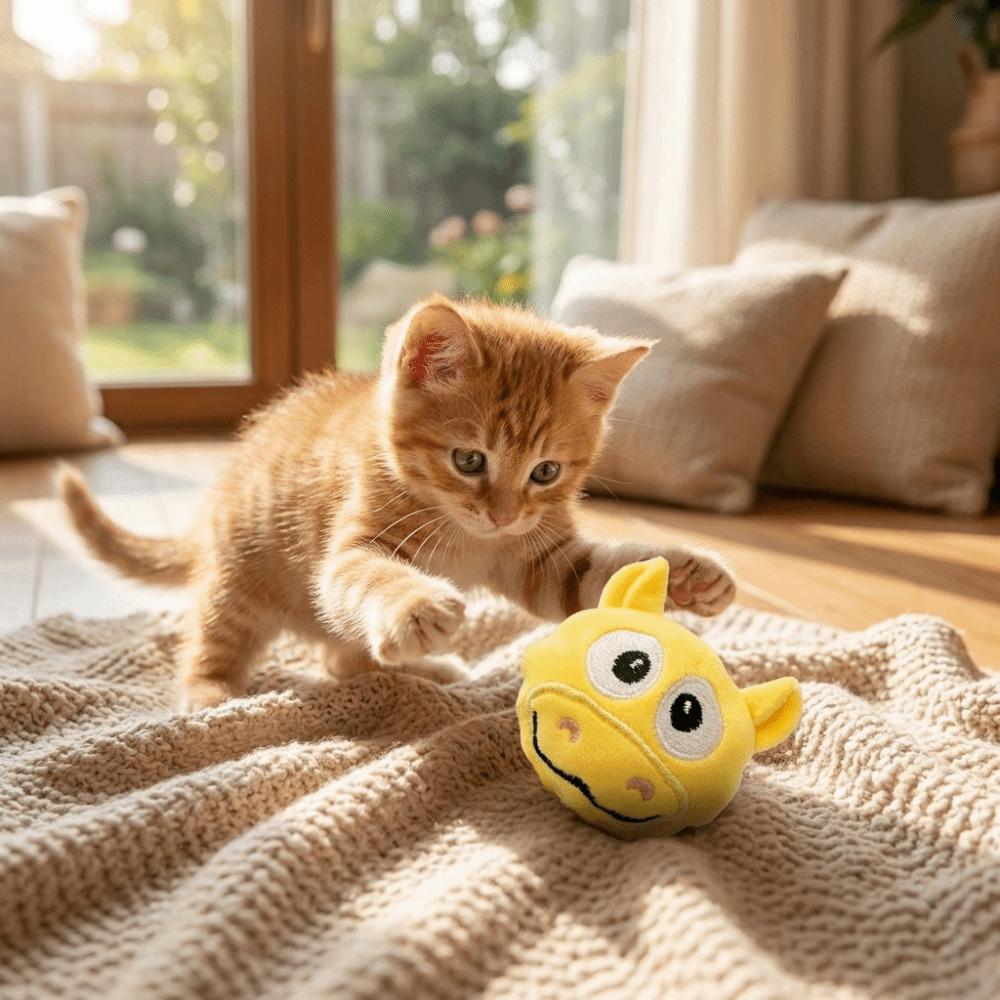 Bite Resistant Plush Dog Toy Ball Soft Squeaky Dog Toy Cute Dog Training Toy Ball Fetch Play