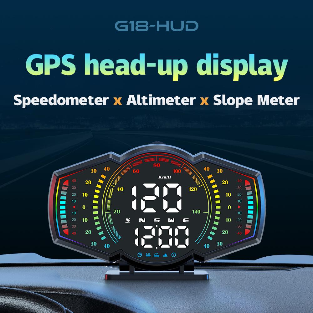 G18 Head Up Display HUD Автомобильный GPS Цифровой спидометр MPH Компас Высотомер Направление Градиентометр Оповещение о превышении скорости Оповещение об усталости