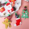 50pcs Christmas Lollipop Paper Card Adorable Cartoon Santa Claus Gingerbread Man Designs for Gift Bag Packaging Set Party Decor