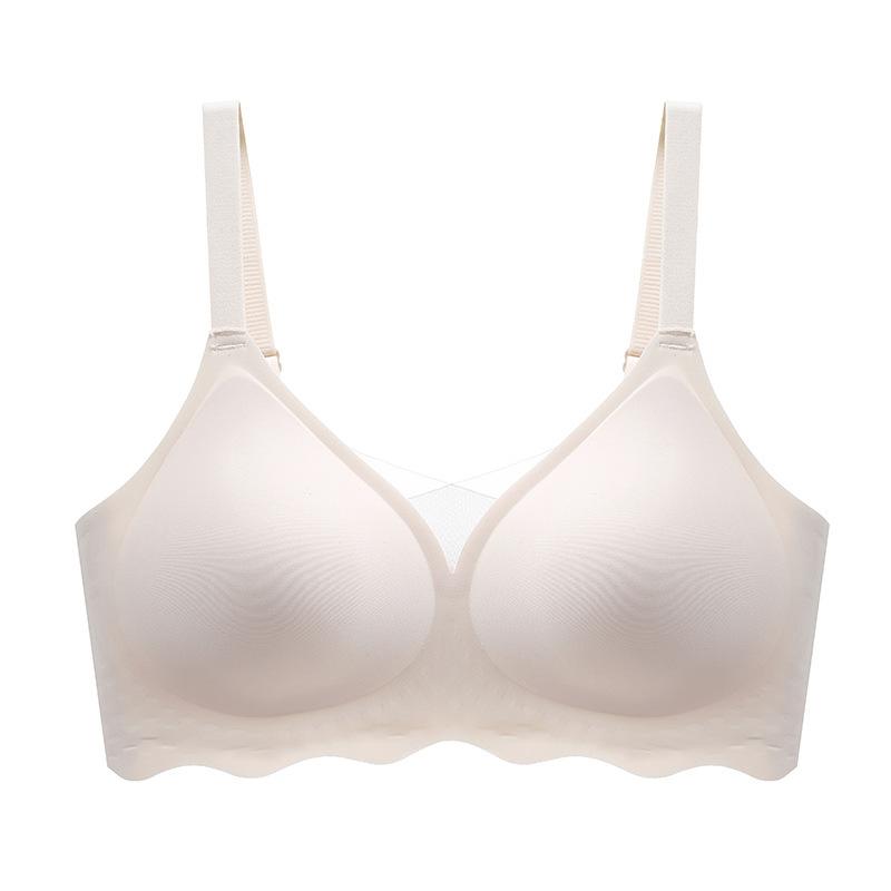 Цельное нижнее белье без маркировки для женщин, фиксированная чашка, мягкая поддержка, антипровисающий бюстгальтер со стальным кольцом и открытой спиной, бюстгальтер для сбора