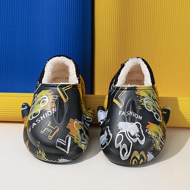 Зимние детские тапочки большого размера на толстой подошве, теплые, хлопковые, для дома, для улицы и дома, хлопковые тапочки 24-35