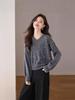 Women’s Autumn Winter Wool Beaded V-Neck Sweater - Long Sleeve, Fashionable, Versatile Knit Pullover.