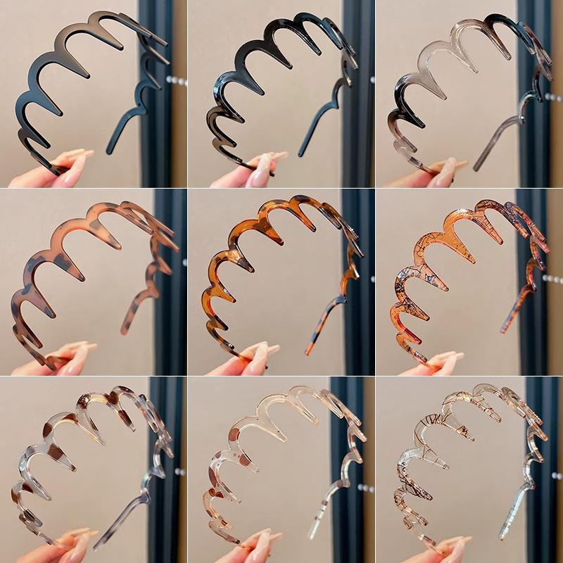 Women's 2025 Spring/Summer High Skull Wavy Headband with Teeth for Face Washing